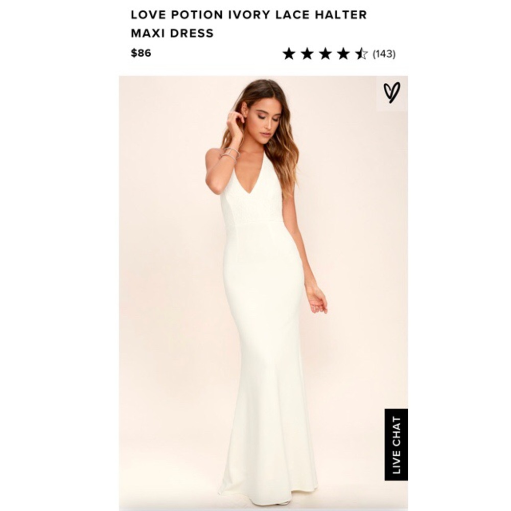 Lulu’s lace halter dress, Ivory
